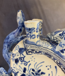 A pair of blue and white Delft-style tulip vases, Samson, France, 19th C.