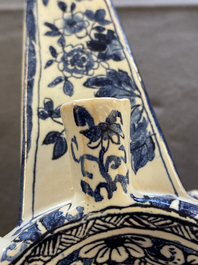 A pair of blue and white Delft-style tulip vases, Samson, France, 19th C.