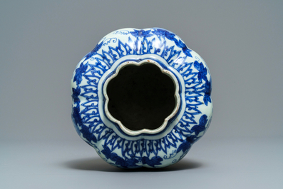 A Chinese blue and white 'squirrel and grapevine' vase, Wanli/Jiajing