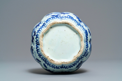 A Chinese blue and white 'squirrel and grapevine' vase, Wanli/Jiajing