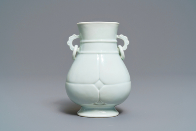 A fine Chinese translucent semi-eggshell white-glazed 'hu' vase, Yongzheng mark and of the period