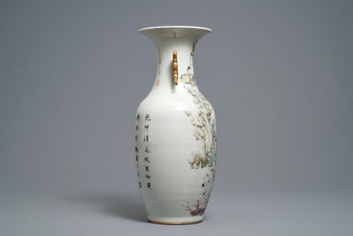 Un vase en porcelaine de Chine qianjiang cai, sign&eacute; pour Ma Qing Yun, 19/20&egrave;me