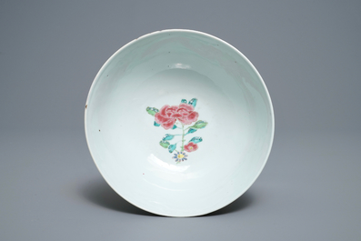 A Chinese famille rose relief-decorated bowl, Yongzheng