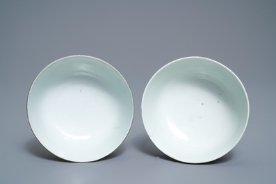 Five Chinese blue and white Vietnamese market 'Bleu de Hue' bowls, 19th C.