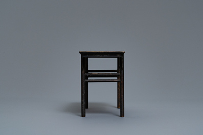 A Chinese bronze miniature model of a scholar's table, 19th C.