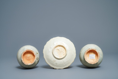 A varied collection of Chinese qingbai- and cream-glazed pottery, Song and later