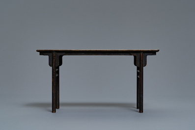 A Chinese bronze miniature model of a scholar's table, 19th C.