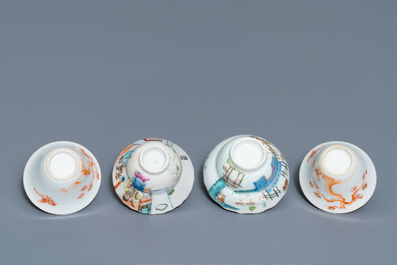Eight Chinese wine cups, 19/20th C.