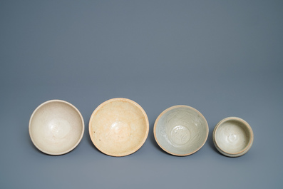 A varied collection of Chinese qingbai- and cream-glazed pottery, Song and later