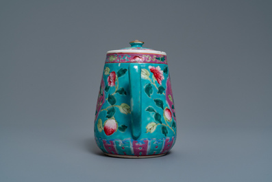 A Chinese famille rose jug and cover for the Straits or Peranakan market, 19th C.