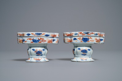 A pair of Chinese Imari-style spice boxes and covers, Kangxi