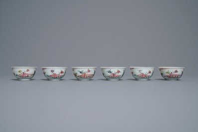 Un service &agrave; th&eacute; en porcelaine de Chine famille rose, Yongzheng