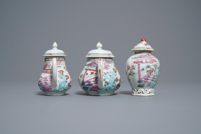 Een Chinees famille rose 18-delig theeservies, Yongzheng