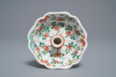 A rare Chinese famille verte candle sconce, Kangxi