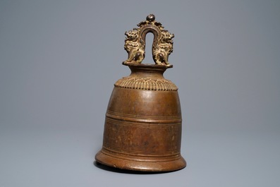 A large inscribed bronze temple bell, Burma, 19th C.