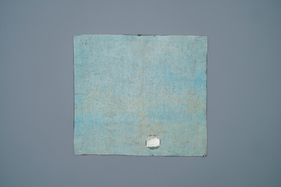 A Chinese embroidered silk rank badge with a crane for first-rank civil official, Qianlong/Jiaqing