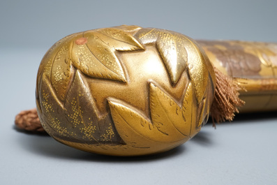 Trois inros avec netsuke et une bo&icirc;te couvert en laque, Japon, Meiji, 19&egrave;me