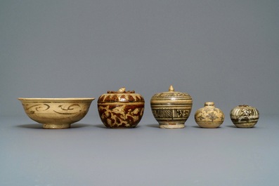 A varied collection of Thai Sawankhalok ceramics, 15th C.