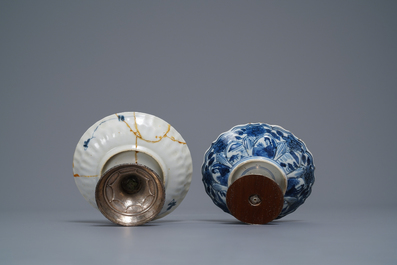 A varied collection of Chinese blue and white porcelain, Ming and Kangxi