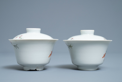 Een gevarieerde collectie Chinees qianjiang cai, blauw-wit en famille rose porselein, 19/20e eeuw