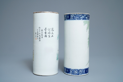Een gevarieerde collectie Chinees qianjiang cai, blauw-wit en famille rose porselein, 19/20e eeuw