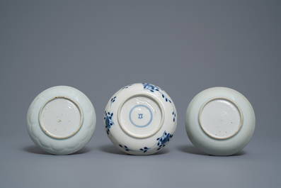 A varied collection of Chinese blue and white porcelain, Ming and Kangxi