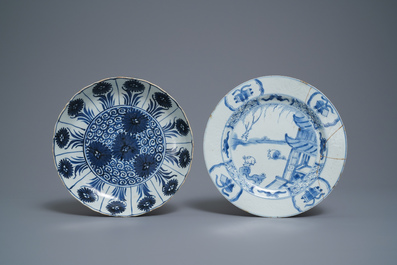 A varied collection of Chinese blue and white porcelain, Ming and Kangxi