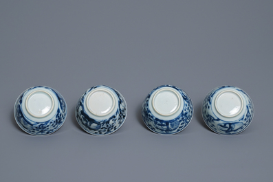 Een diverse collectie Chinees blauw-wit porselein, Ming en Kangxi