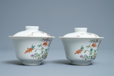 Een gevarieerde collectie Chinees qianjiang cai, blauw-wit en famille rose porselein, 19/20e eeuw