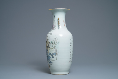 A Chinese qianjiang cai vase with large figures, 19/20th C.