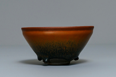 A Chinese jianyao 'hare's fur' tea bowl, Song