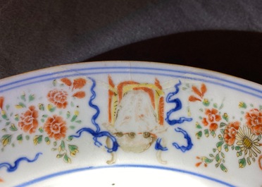 A Chinese verte-Imari Portuguese market dish with the arms of Ataide, ca. 1720