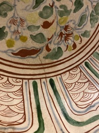 An Annamese polychrome dish with a bird among foliage, Vietnam, 15/16th C.