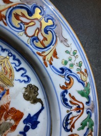A Chinese verte-Imari Portuguese market dish with the arms of Ataide, ca. 1720