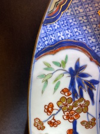 A large Chinese famille verte 'Provinces' dish with the arms of Namur, Kangxi/Yongzheng