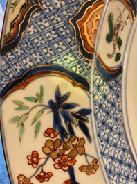 A large Chinese famille verte 'Provinces' dish with the arms of Namur, Kangxi/Yongzheng