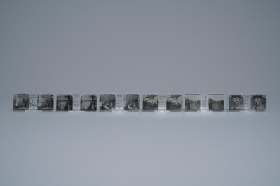 Een uitzonderlijke collectie foto's op stereo glasnegatieven met Chinese sc&egrave;nes, begin 20e eeuw