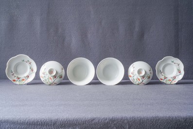 Een gevarieerde collectie Chinees qianjiang cai, blauw-wit en famille rose porselein, 19/20e eeuw