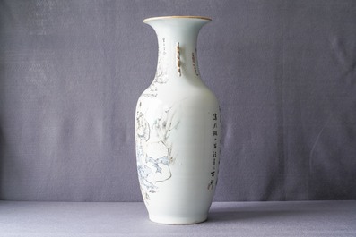 A Chinese qianjiang cai vase with large figures, 19/20th C.