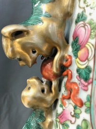 A large Chinese famille rose 'court scene' vase, 19th C.