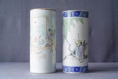 A varied collection of Chinese qianjiang cai, famille rose and blue and white porcelain, 19/20th C.
