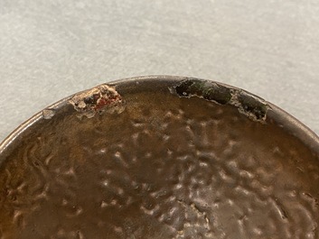 Two Chinese jianyao 'hare's fur' and speckled brown glaze tea bowls, Song