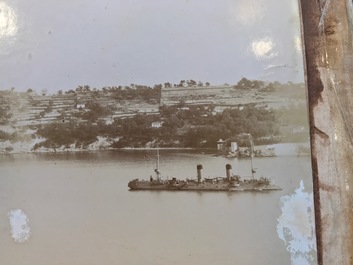 A Chinese album with nine silver gelatin albumen photos of a.o. the Shanghai Bund, dated 1899