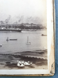 A Chinese album with nine silver gelatin albumen photos of a.o. the Shanghai Bund, dated 1899