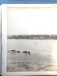 A Chinese album with nine silver gelatin albumen photos of a.o. the Shanghai Bund, dated 1899