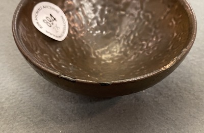 Two Chinese jianyao 'hare's fur' and speckled brown glaze tea bowls, Song