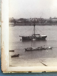 A Chinese album with nine silver gelatin albumen photos of a.o. the Shanghai Bund, dated 1899