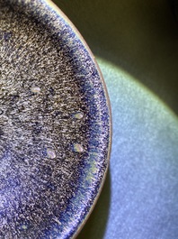 Two Chinese jianyao 'hare's fur' and speckled brown glaze tea bowls, Song