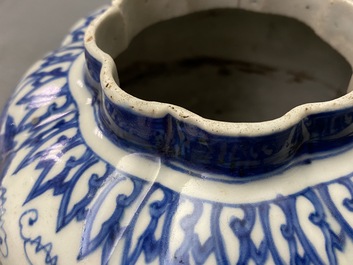 A Chinese blue and white 'squirrel and grapevine' vase, Wanli/Jiajing