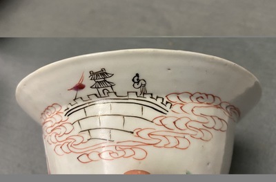 A Chinese famille rose 'Threemaster' bowl, Yongzheng/Qianlong